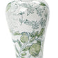Primrose and Lotus Hand-Painted Green and White Chinoiserie Vases