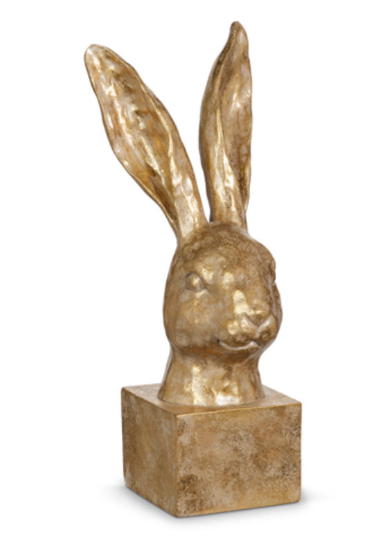 10.5" Gold Rabbit Bust