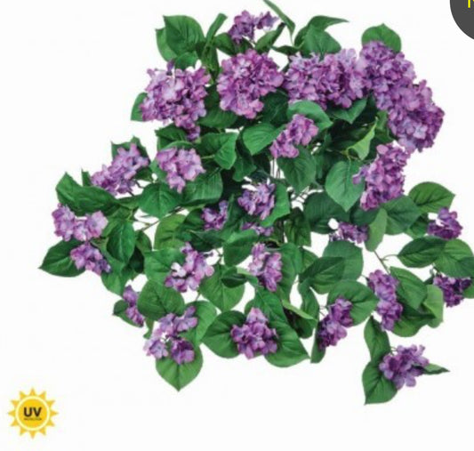 27" UV HANGING HYDRANGEA PLANT