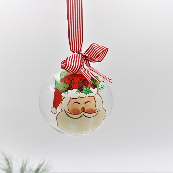 Handpainted Glass Ornament, Reindeer or Santa