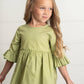 Kids Sage Ruffle Long Sleeve Winter Shirt With Buttons