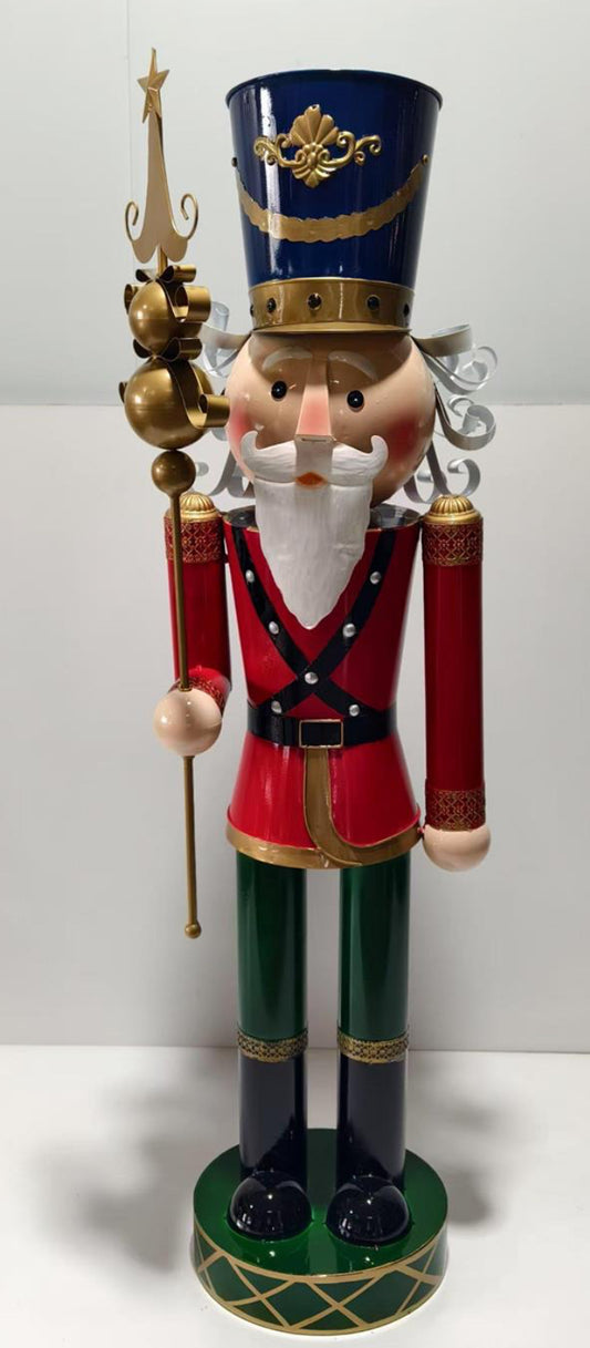 58"H X 17.5"L METAL NUTCRACKER SOLDIER RED/GREEN/BLUE/GOLD