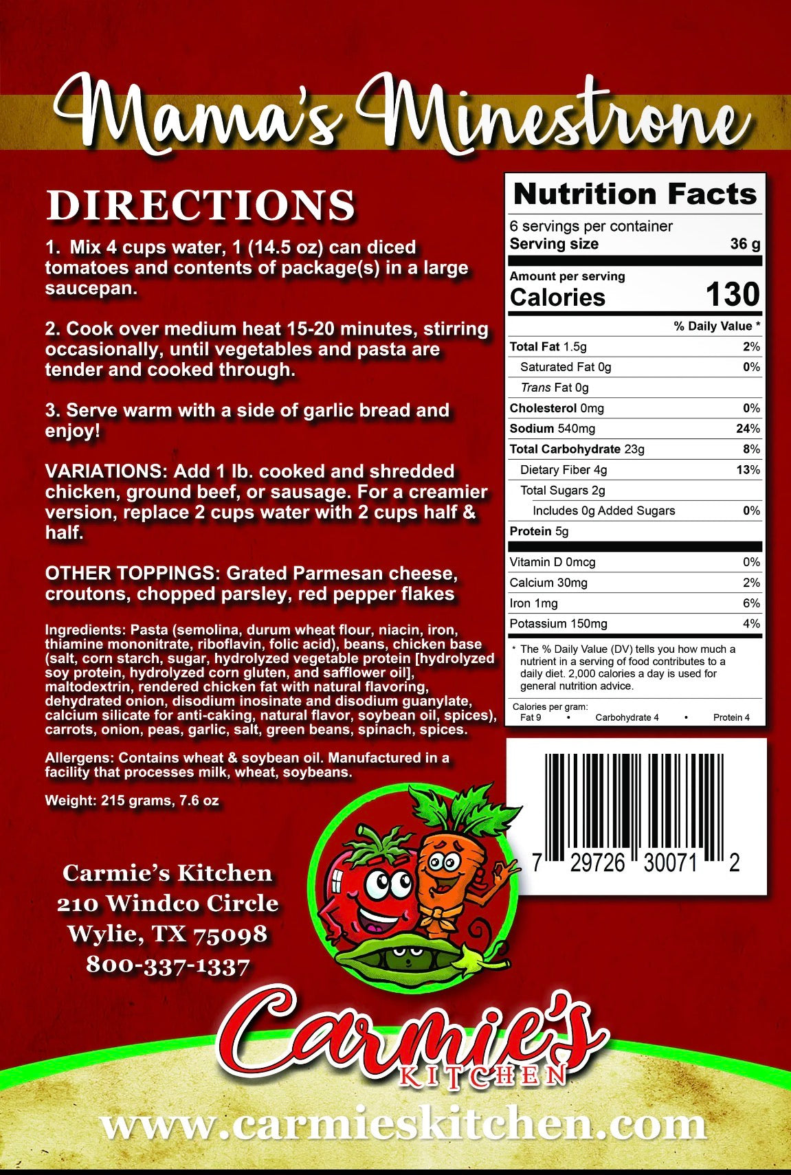 Mama's Minestrone Soup Mix