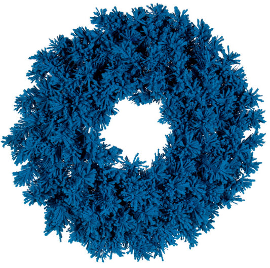 24” flocked turquoise wreath