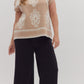 Plus mid rise ankle length pant black
