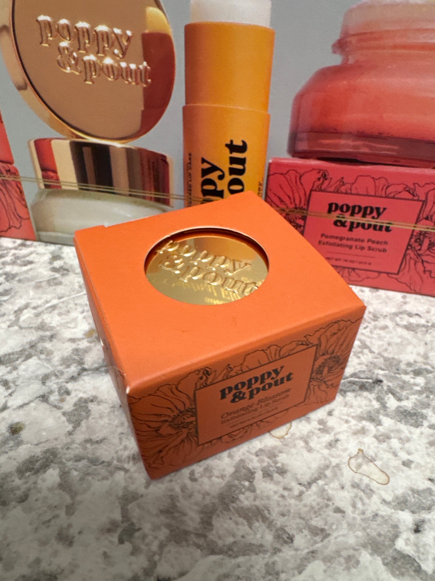 Poppy and Pout lip scrub and lip balm
