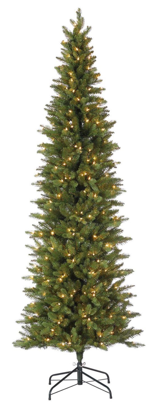 7.5' VIRGINIA SPRUCE TREE, PRE-LIT W/350 CLEAR LIGHTS, 1,307 TIPS , 34" DIAMETER