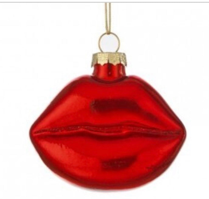 2.5" GLASS LIPS ORNAMENT BOX of 6