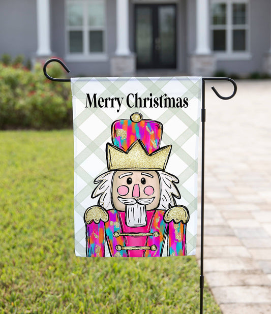 Christmas Garden Flag - Bright Nutcracker