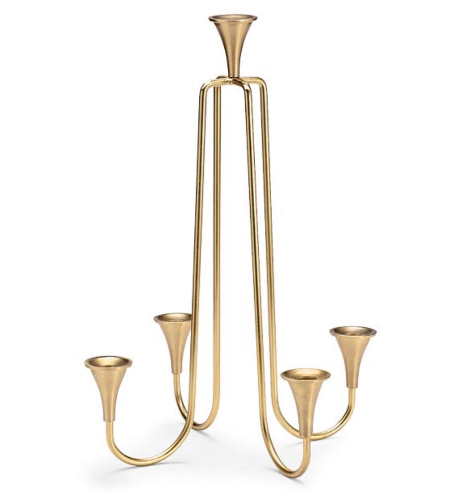 GOLD ALUMINUM PILLAR CANDLEHOLDER