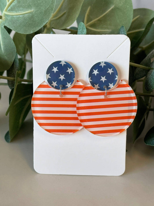 Stars And Stripes Earrings, Earrings, Memorial Day Earrings