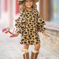 Spots In Style Animal Print Bell Sleeve Dress