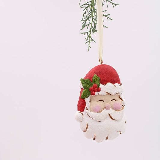 Santa Claus paperpulp head ornament