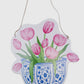 Chinoiserie Tulip Door Hanger Blue/White/Pink