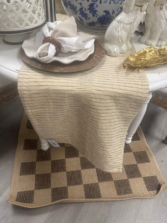 Shimmering woven nubby runner