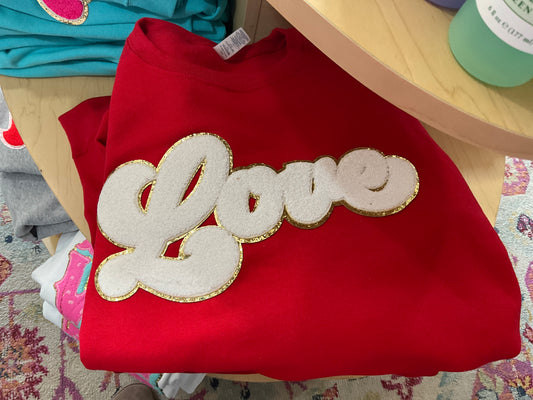 Valentine’s Day patch sweatshirts