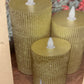 Ribbed led pillar candle