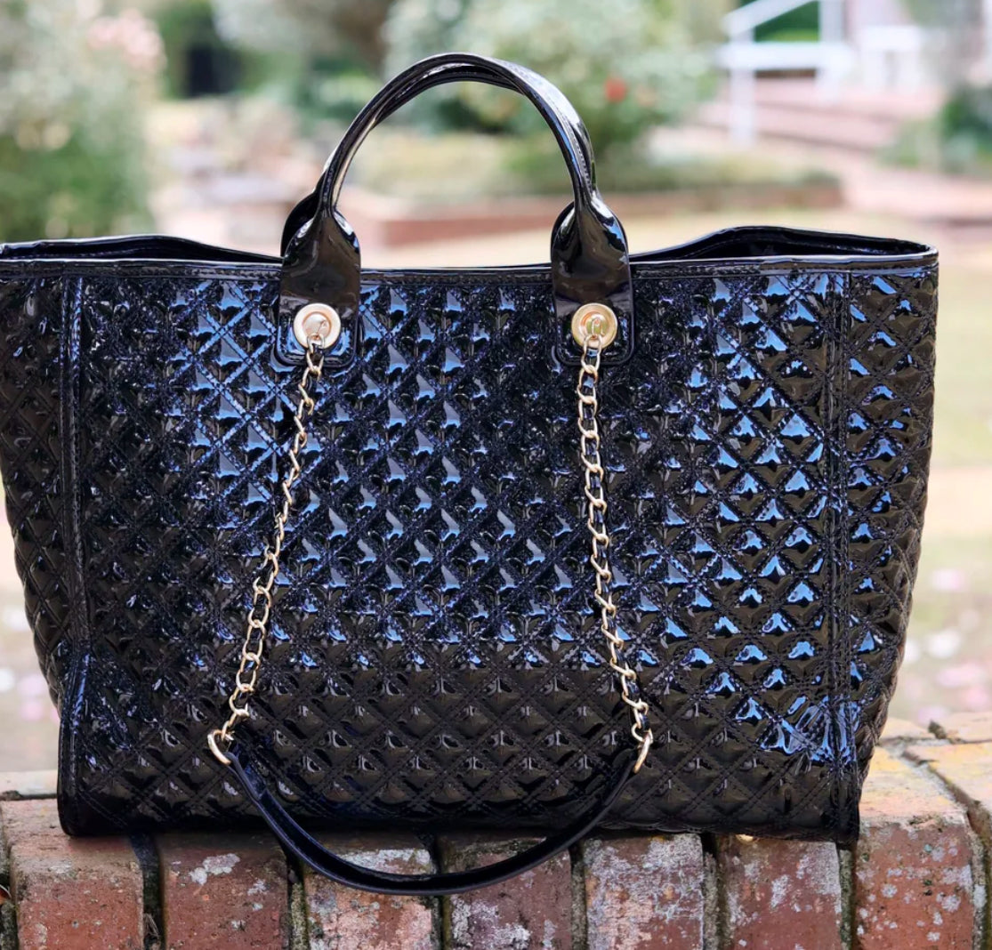 Melissa Tote Bag Black Patent SQ