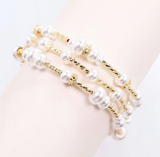Lola Stretch Bracelet Set Pearl