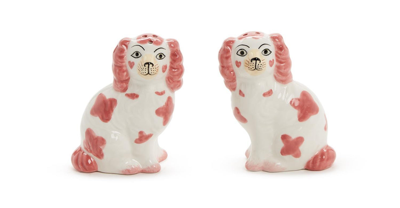 Staffordshire dogs salt and pepper blue or pink