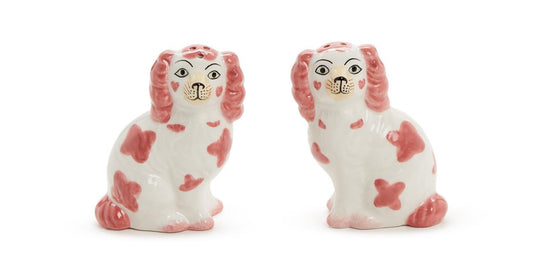 Staffordshire dogs salt and pepper blue or pink