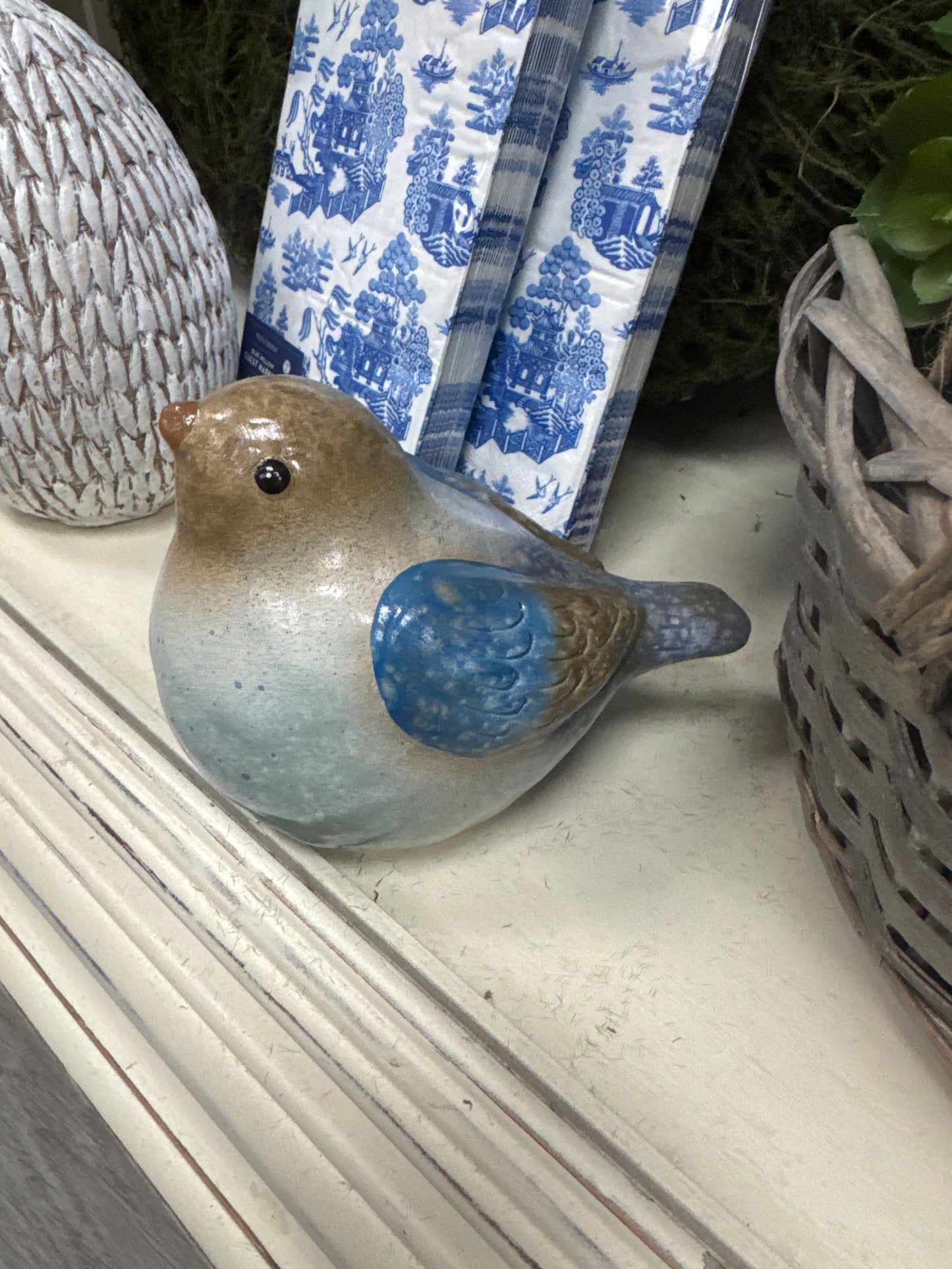 Terracotta blue bird 6 in