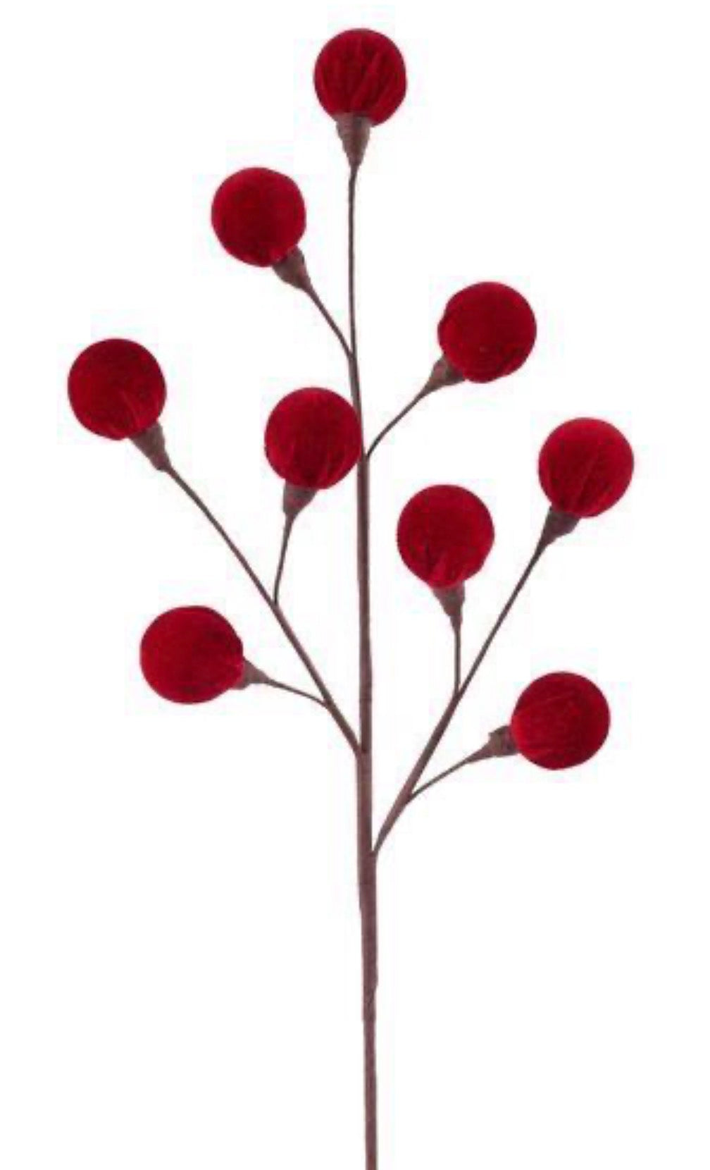 23"L VELVET WRAPPED STYRO BALL SPRAY