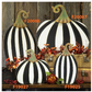 Black and White Striped Pumpkin Yard Decor