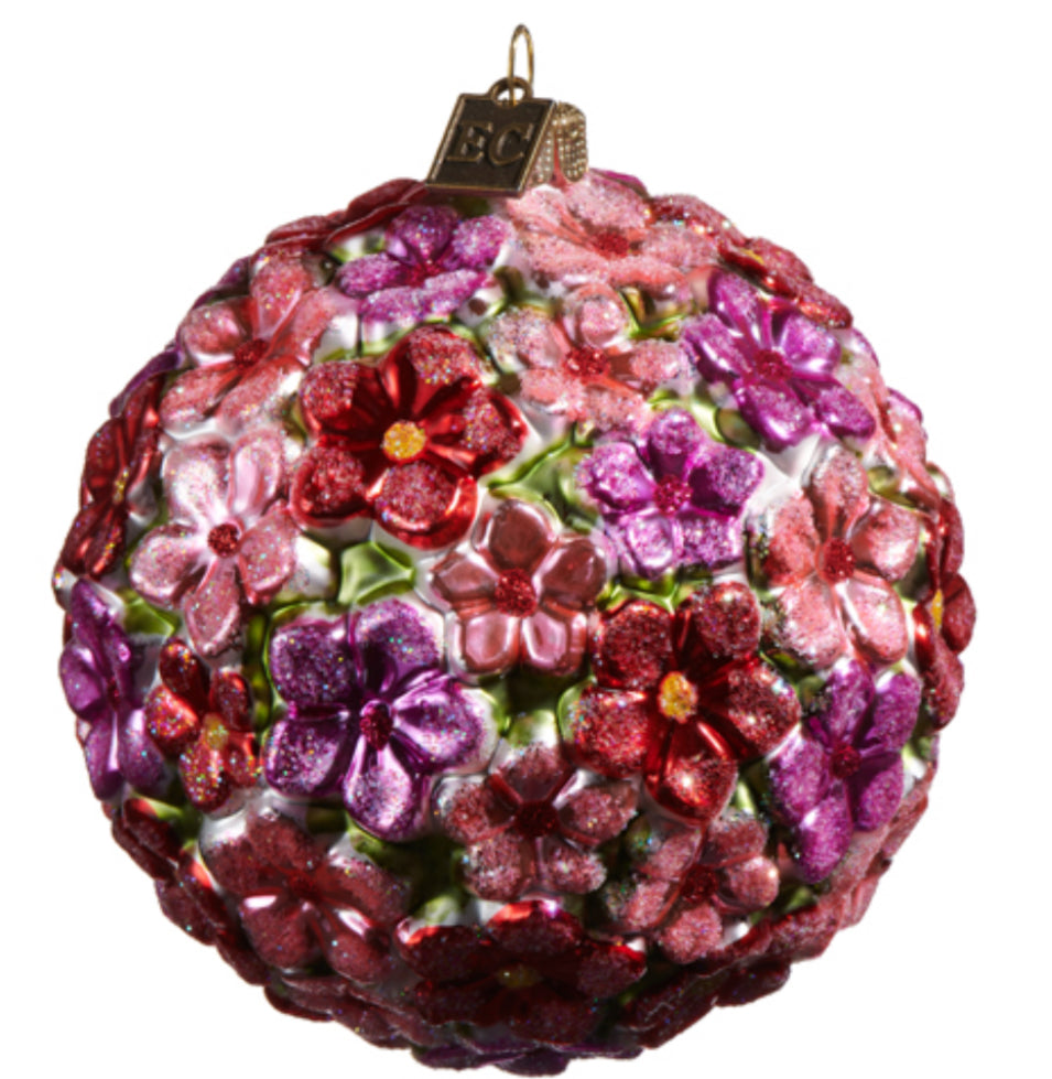 4" Colorful Blossom Ball Ornamen