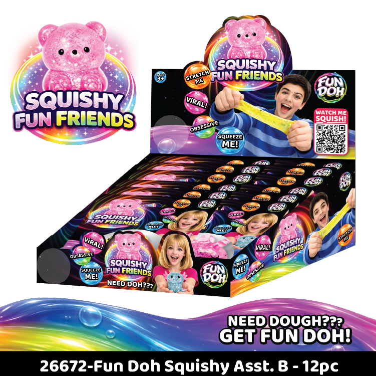 Fun Doh Squishy Gummy Fidget Toy NEW Variety -