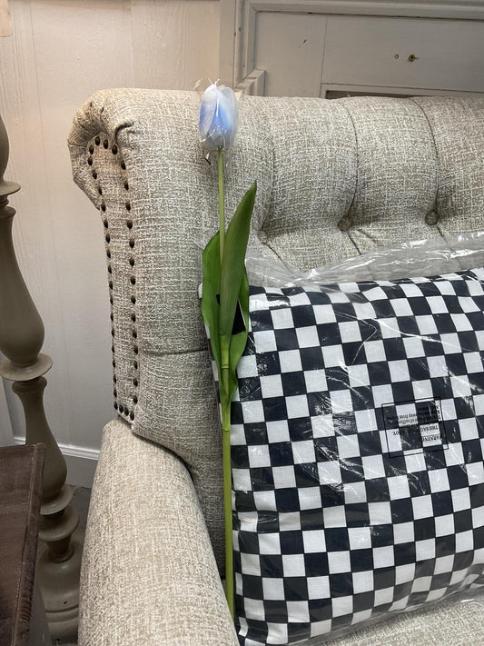 blue silk w real touch single tulip stem