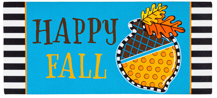 Happy Fall Acorn Applique Flag & Switch Mat