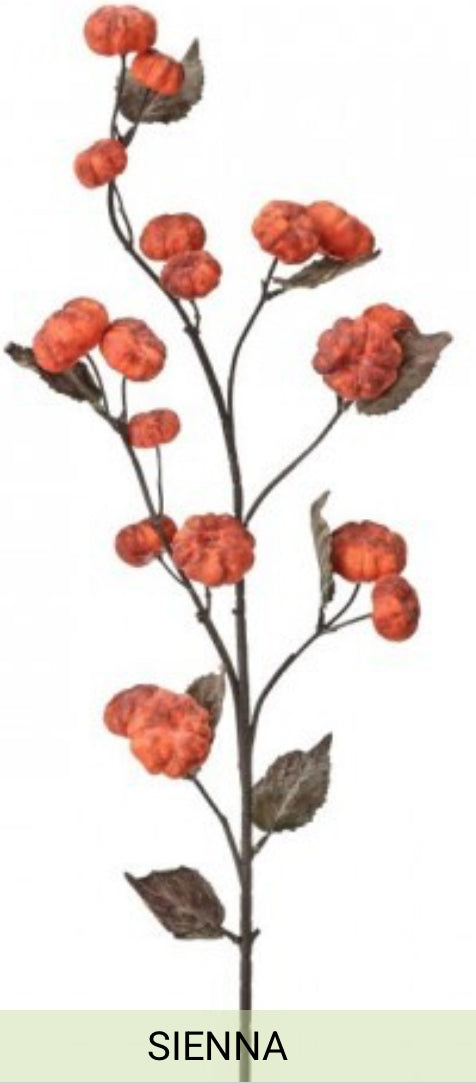 37” vintage mini pumpkin spray