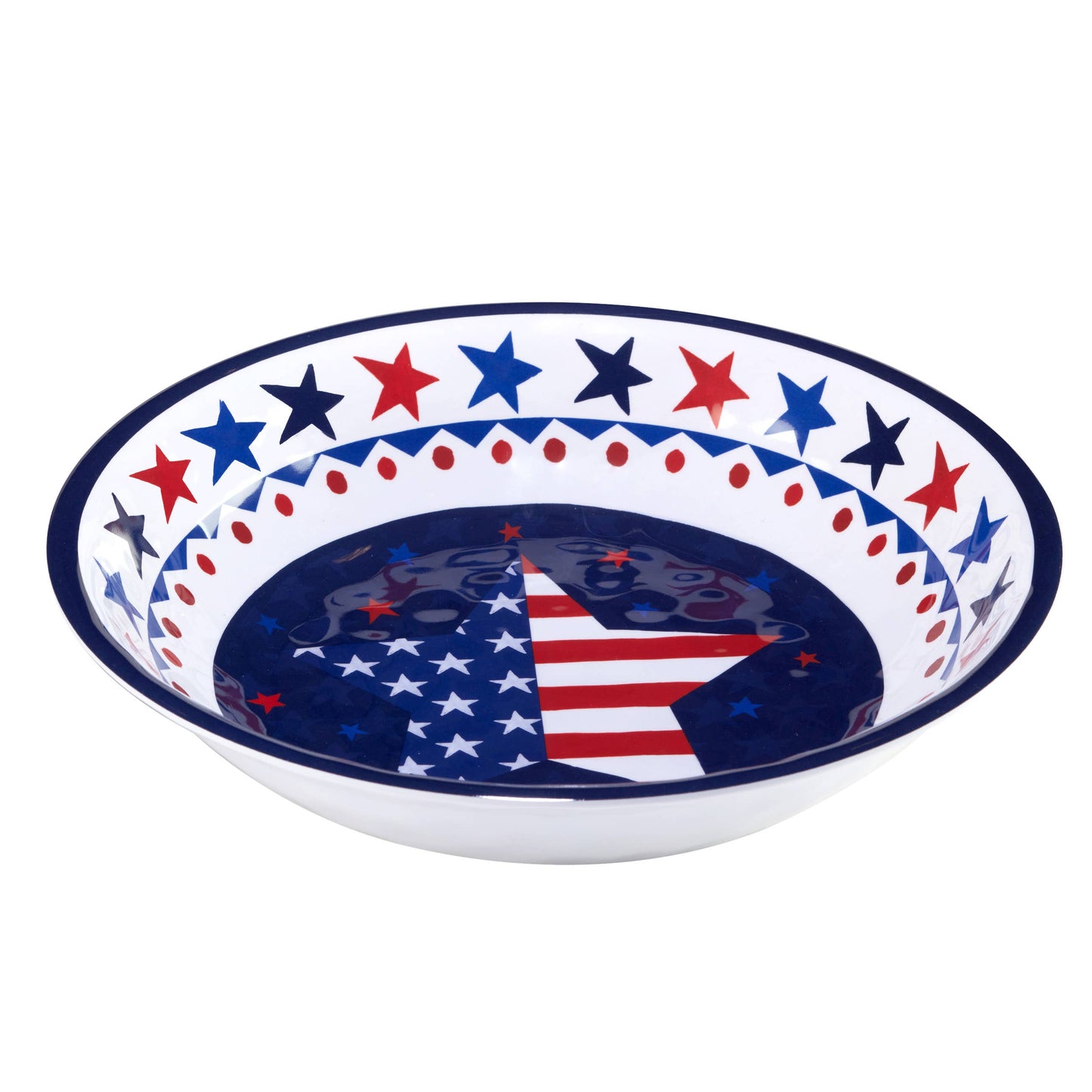 Stars & Stripes Melamine Lg  Serving Bowl 13.75 in x 2.75 in