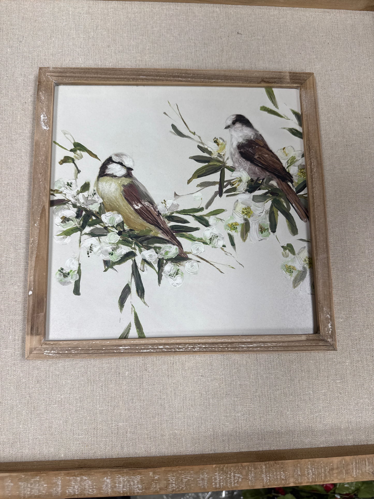 18" Birds on a Branch Framed Wall Art