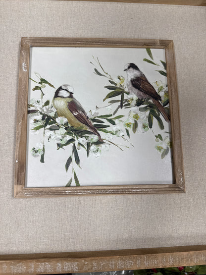 18" Birds on a Branch Framed Wall Art