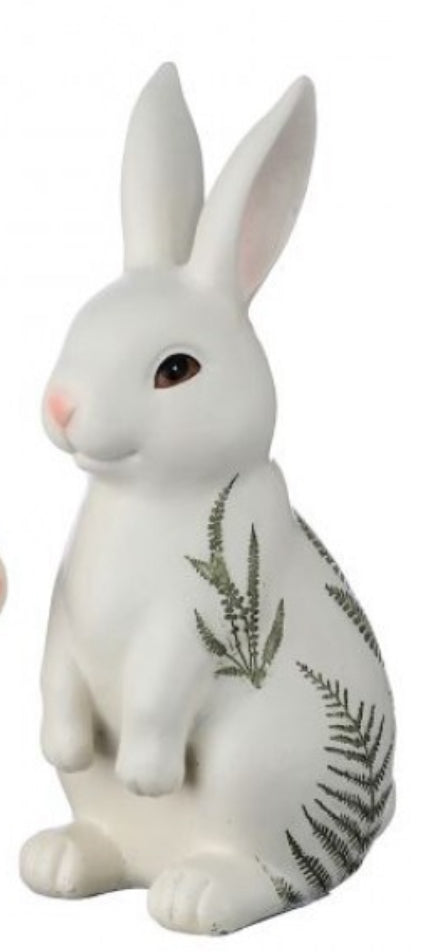 6-7” resin wild fern leaf bunny