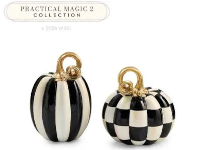 Courtly check  And Stripe Petite Pumpkins, Set Of 2