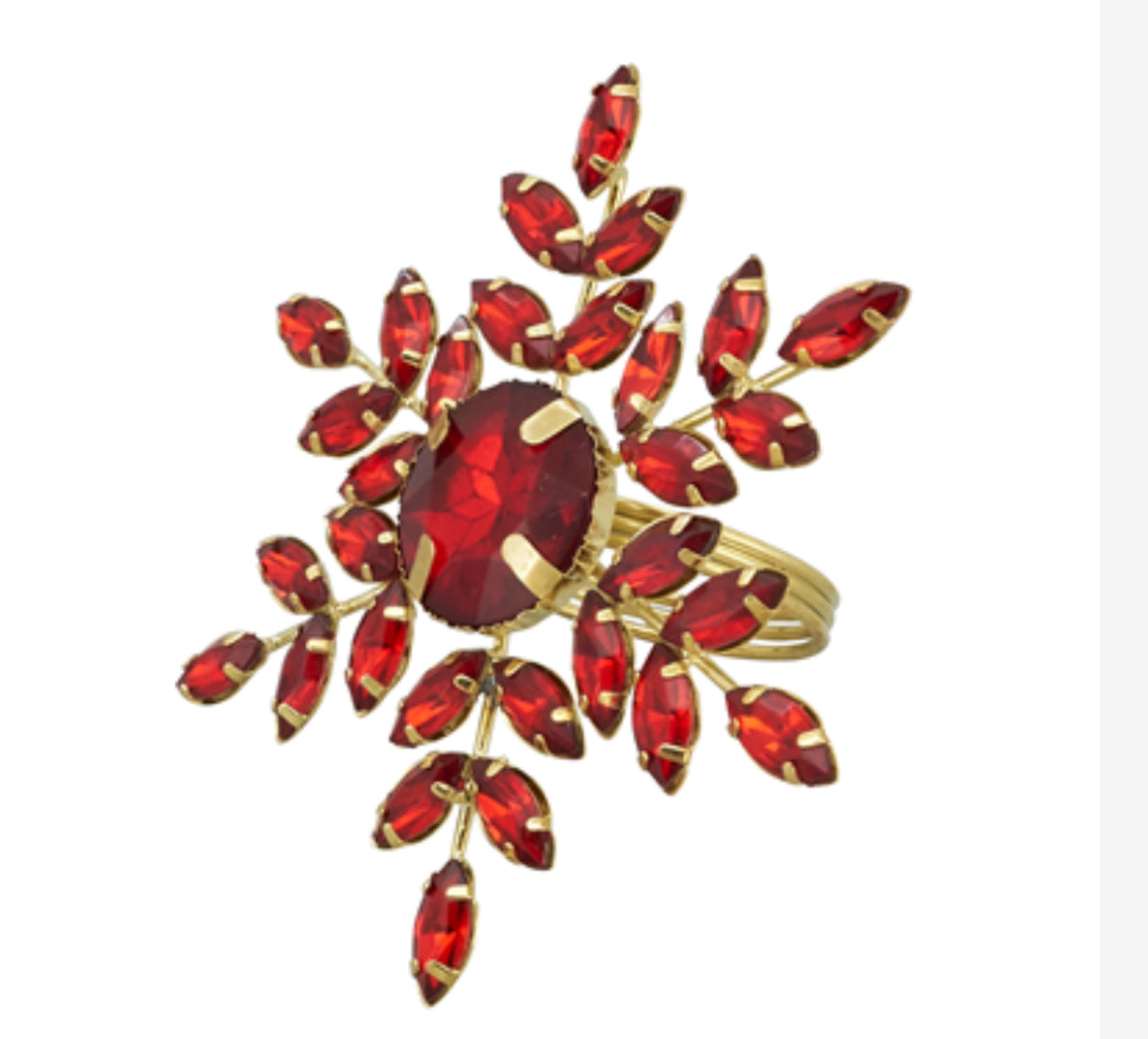 Beaded red snowflake napkin ring