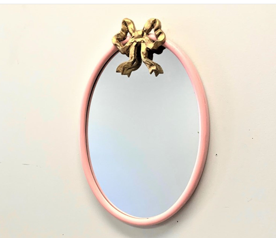 Pink Mirror with Gold Bow