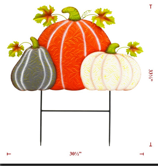 3 metal stamped pumpkin