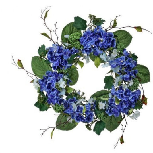 24” garden hydrangea wreath