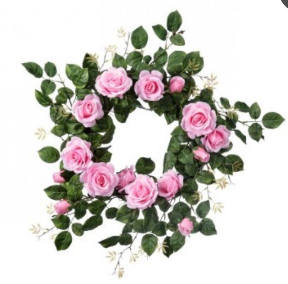24" ROSE AND FOLIAGE WREATh