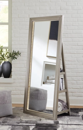 Standing floor mirror with storage