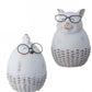 RESIN CHICK/PIG W/METAL GLASSES 2/AST