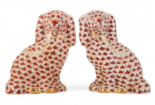 Staffordshire dog vermillion waves