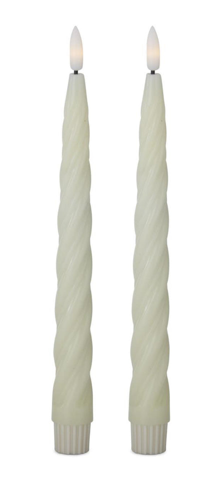 Set of 2 LED narrow spiral candles