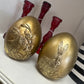 4.5" RESIN GOLDEN EGG W/BUNNY EMBOSSED 2/AST