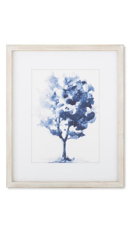 Assorted 23.5 Inch Natural Framed Blue Tree Prints