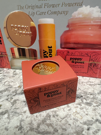 Poppy and Pout lip scrub and lip balm